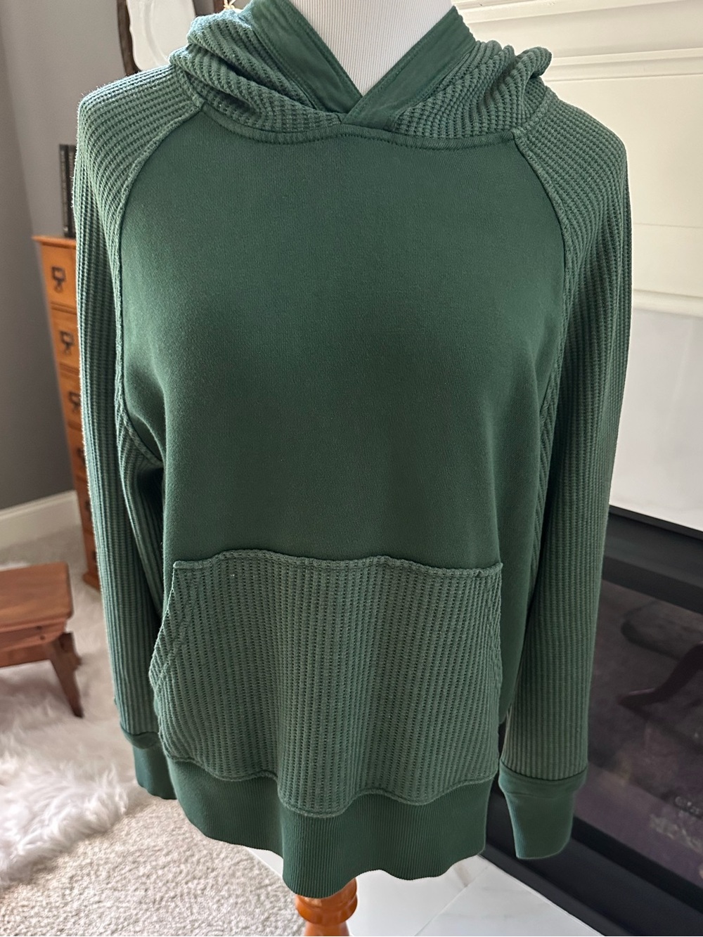 NWT Green Aerie Waffle Hoodie